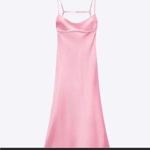 Zara satin effect midi dress.